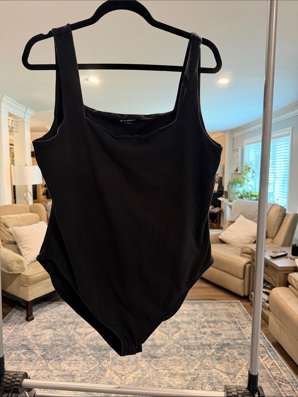 Old Navy Black Scoop Neck Tank Bodysuit
